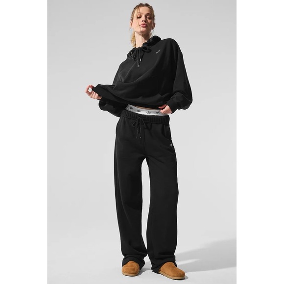 Alo Yoga Sweatpants Black Accolade Straight Leg XS -NWT - Picture 5 of 6